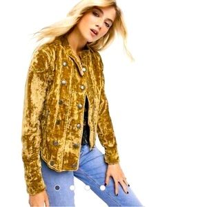 Free People From Dusk Til Dawn Velvet Moto Jacket